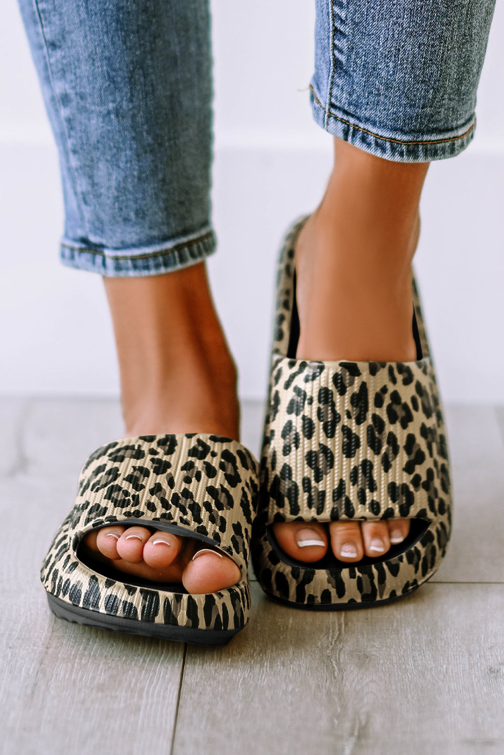 Leopard Print Thick Sole Slip-Ons