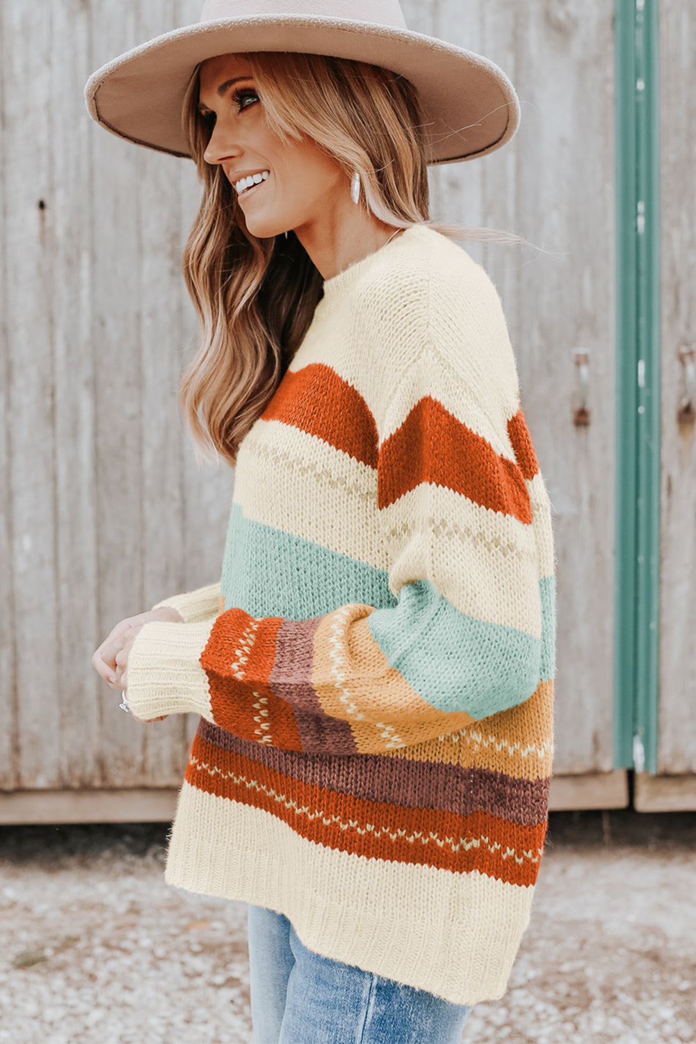 Savannah Drop Shoulder Striped Sweater