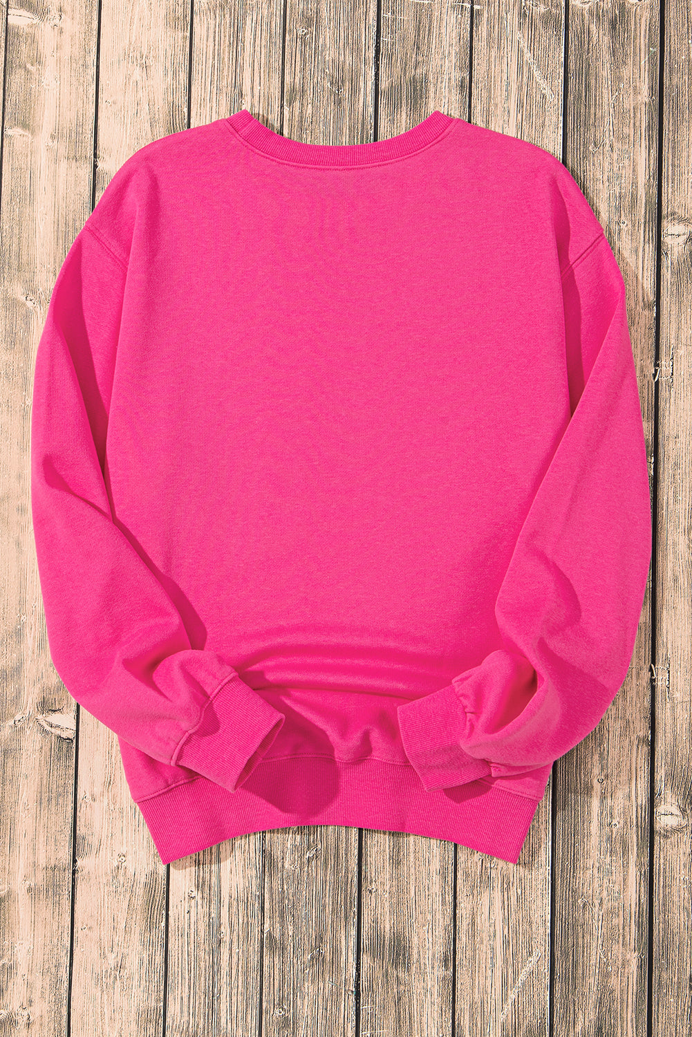 Strawberry Pink Double Heart Patch Graphic Sweatshirt