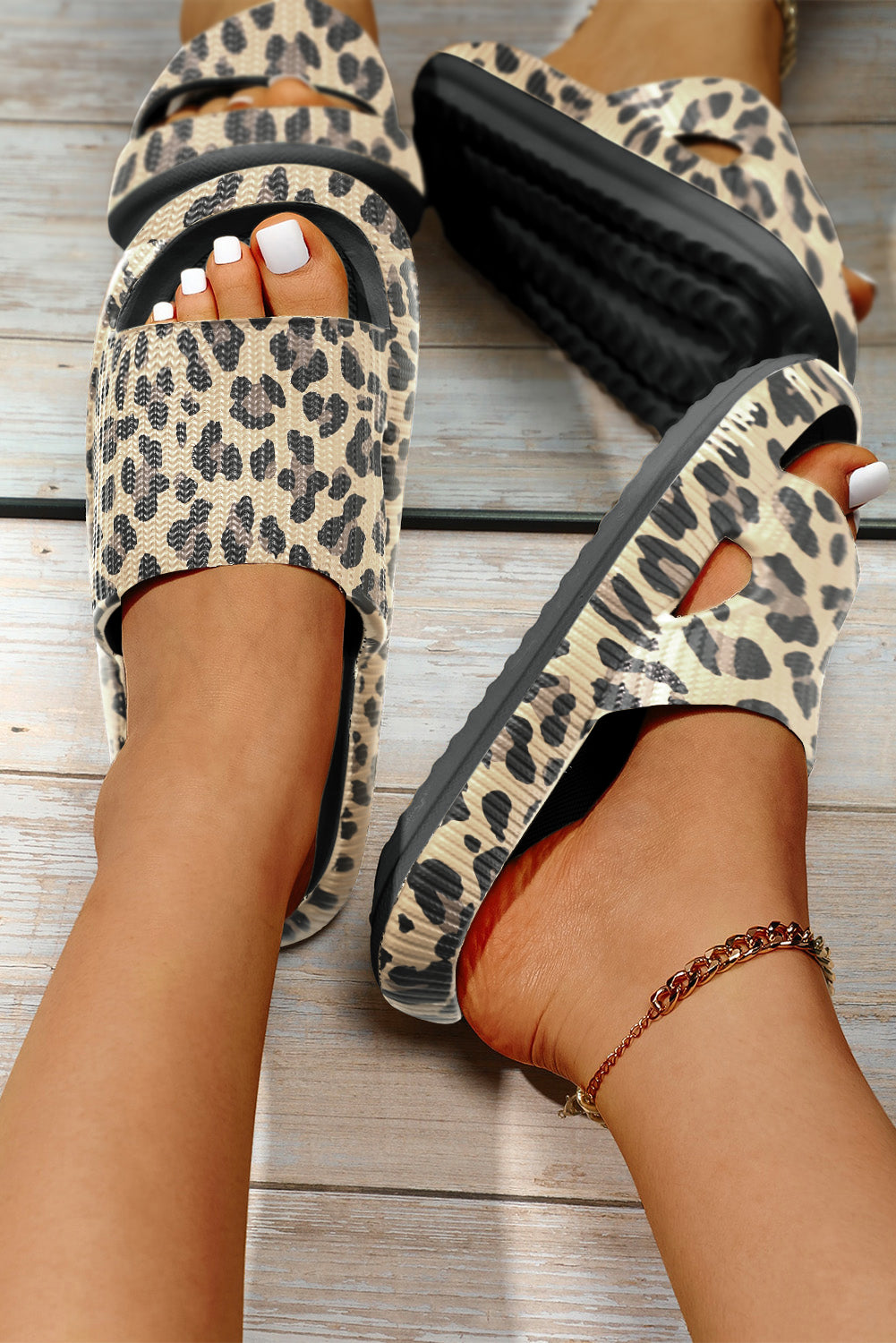 Leopard Print Thick Sole Slip-Ons