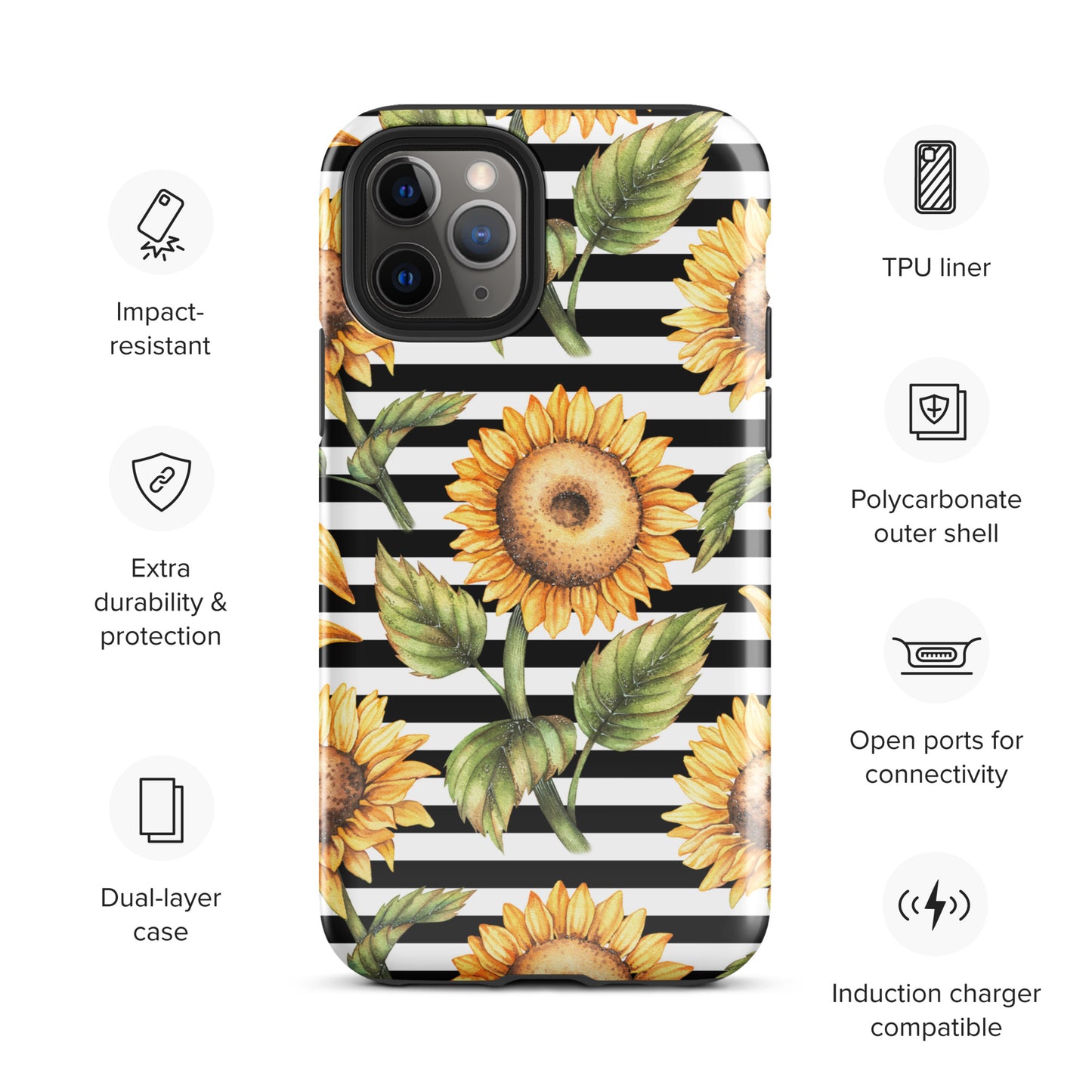Sunflower Stripe Tough Case for iPhone®