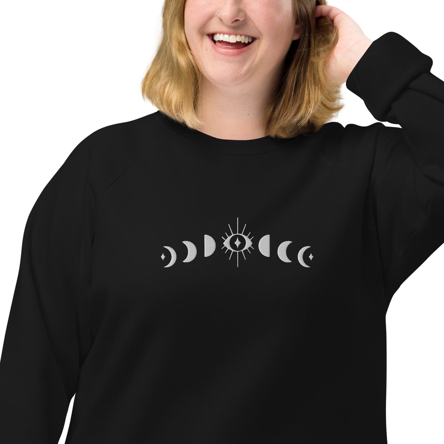 Embroidered Moon Phases Organic Sweatshirt