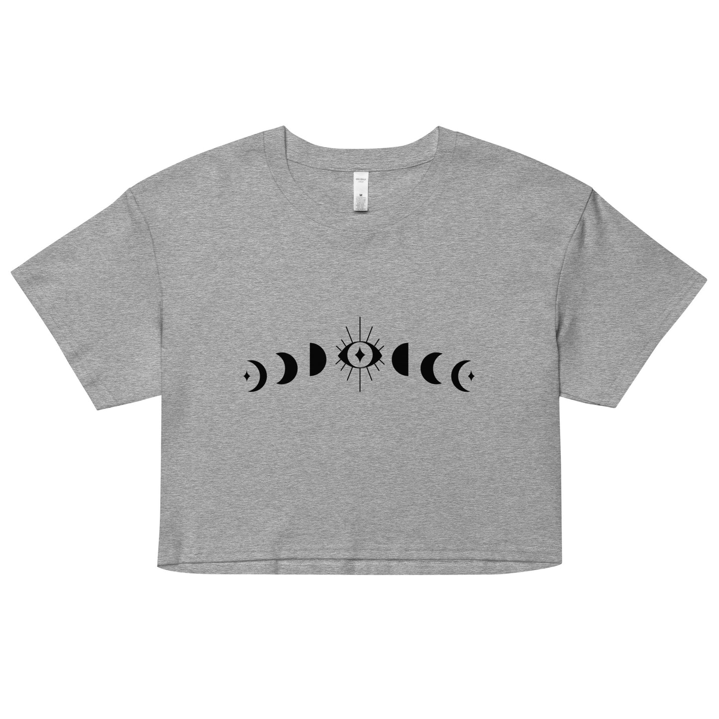 Moon Phases (blk logo) Crop Top