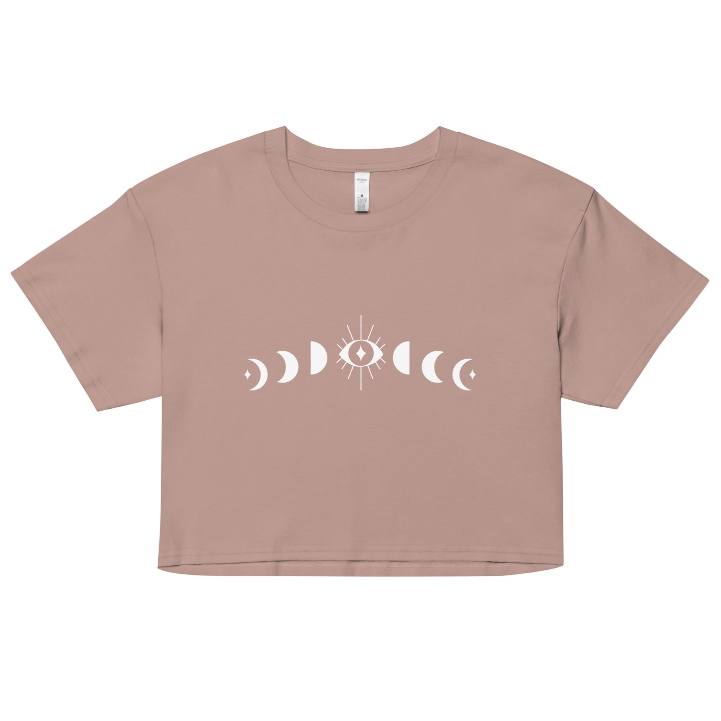Moon Phases (wht logo) Crop Top