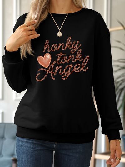 Honky Tonk Angel Round Neck Dropped-Shoulder Sweatshirt