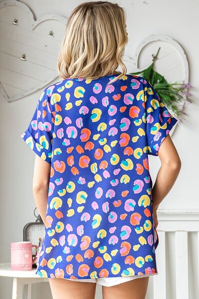 First Love Printed V-Neck Blouse
