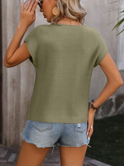 Penny Pocketed Cap Sleeve Sweater