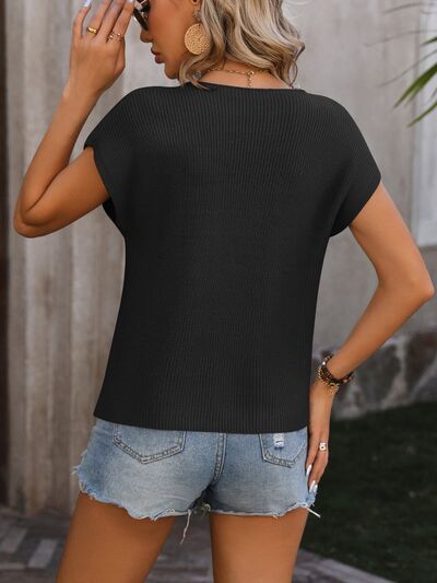 Penny Pocketed Cap Sleeve Sweater