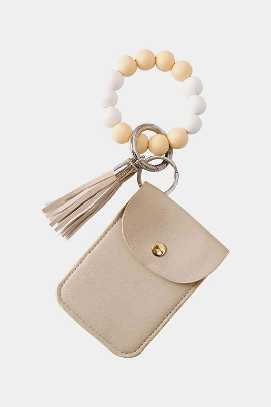 Beaded Wristlet Key Chain with Wallet